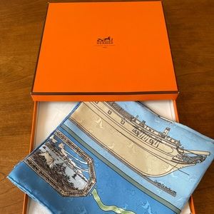 Hermes Silk Scarf Authentic Vintage 1990s
